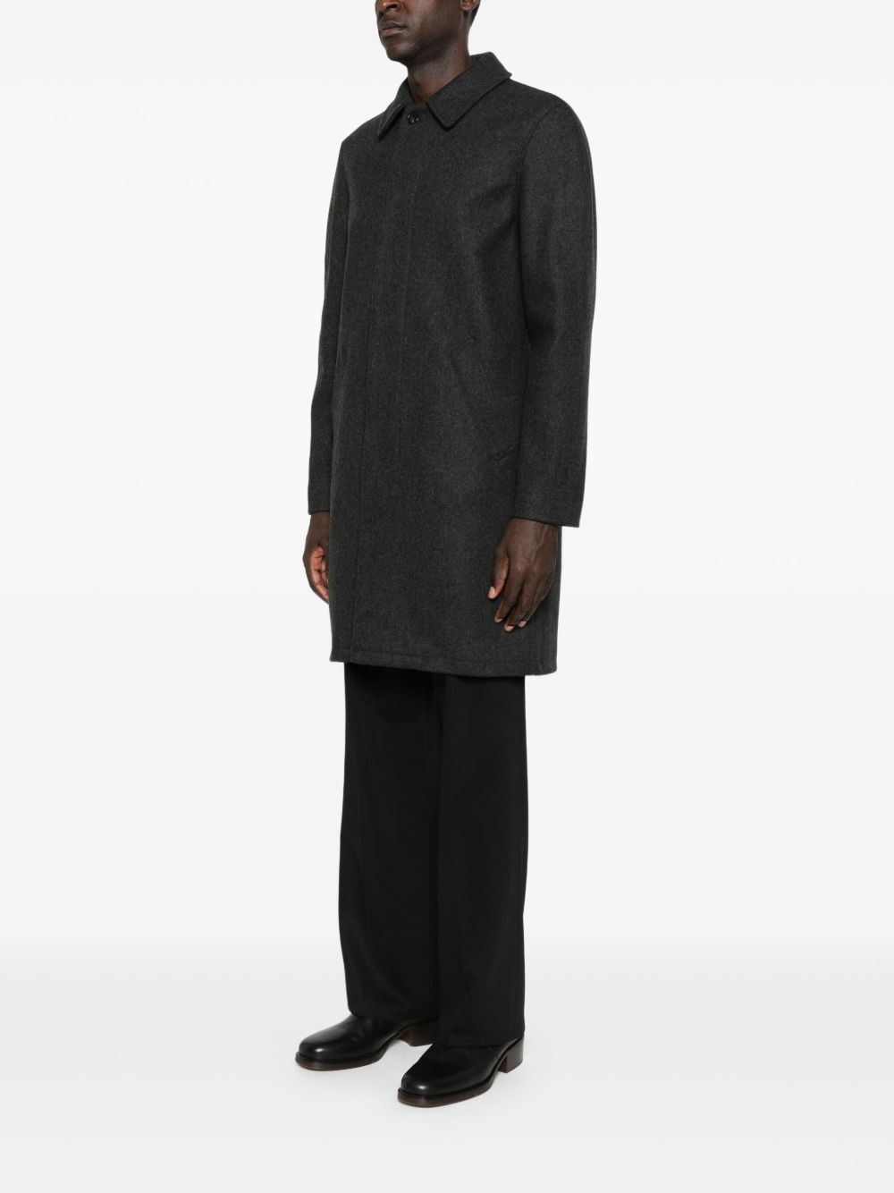 A.P.C PARIS - Mac Marine chiné en laine Gris anthracite