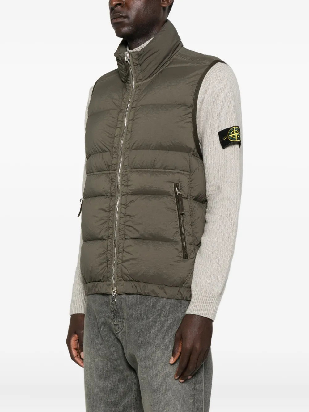 STONE ISLAND - Doudoune sans manches seamless kaki