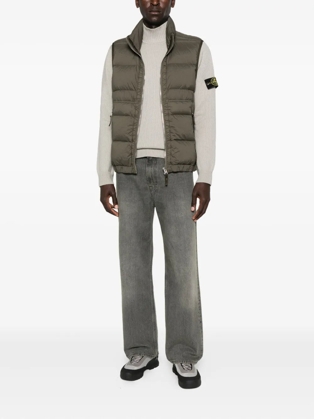 STONE ISLAND - Doudoune sans manches seamless kaki