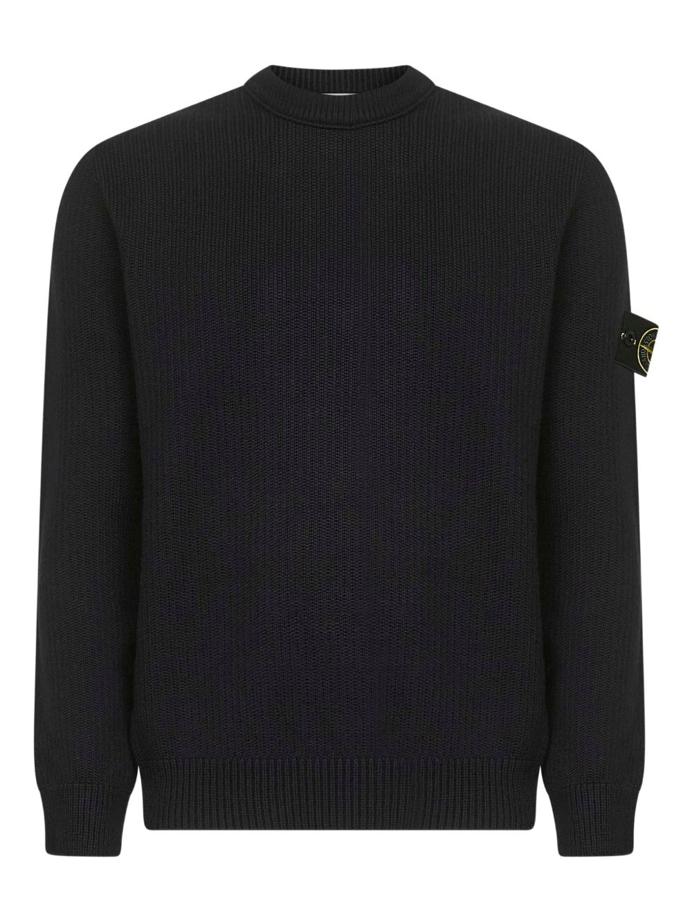 STONE ISLAND - Pull côtelé ras du cou Noir