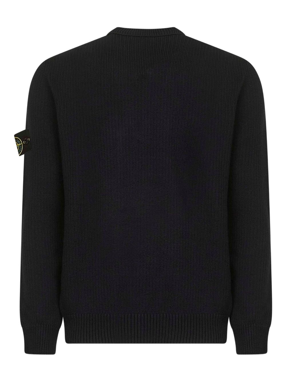 STONE ISLAND - Pull côtelé ras du cou Noir