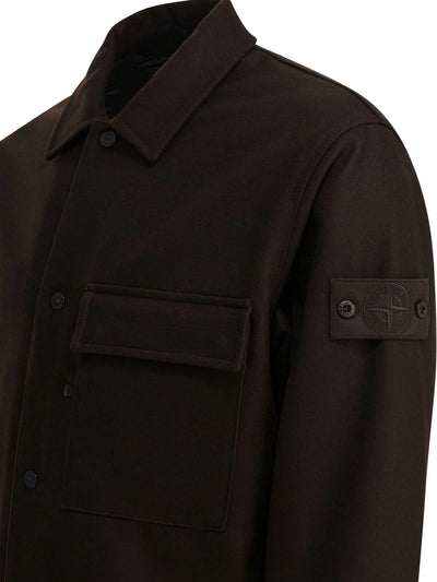 STONE ISLAND GHOST - Surchemise en laine Marron