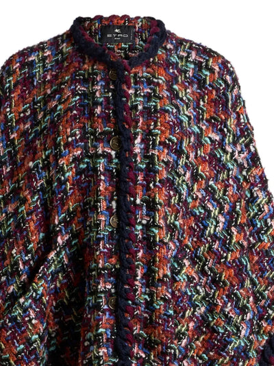 ETRO - Cape en tweed à pompons