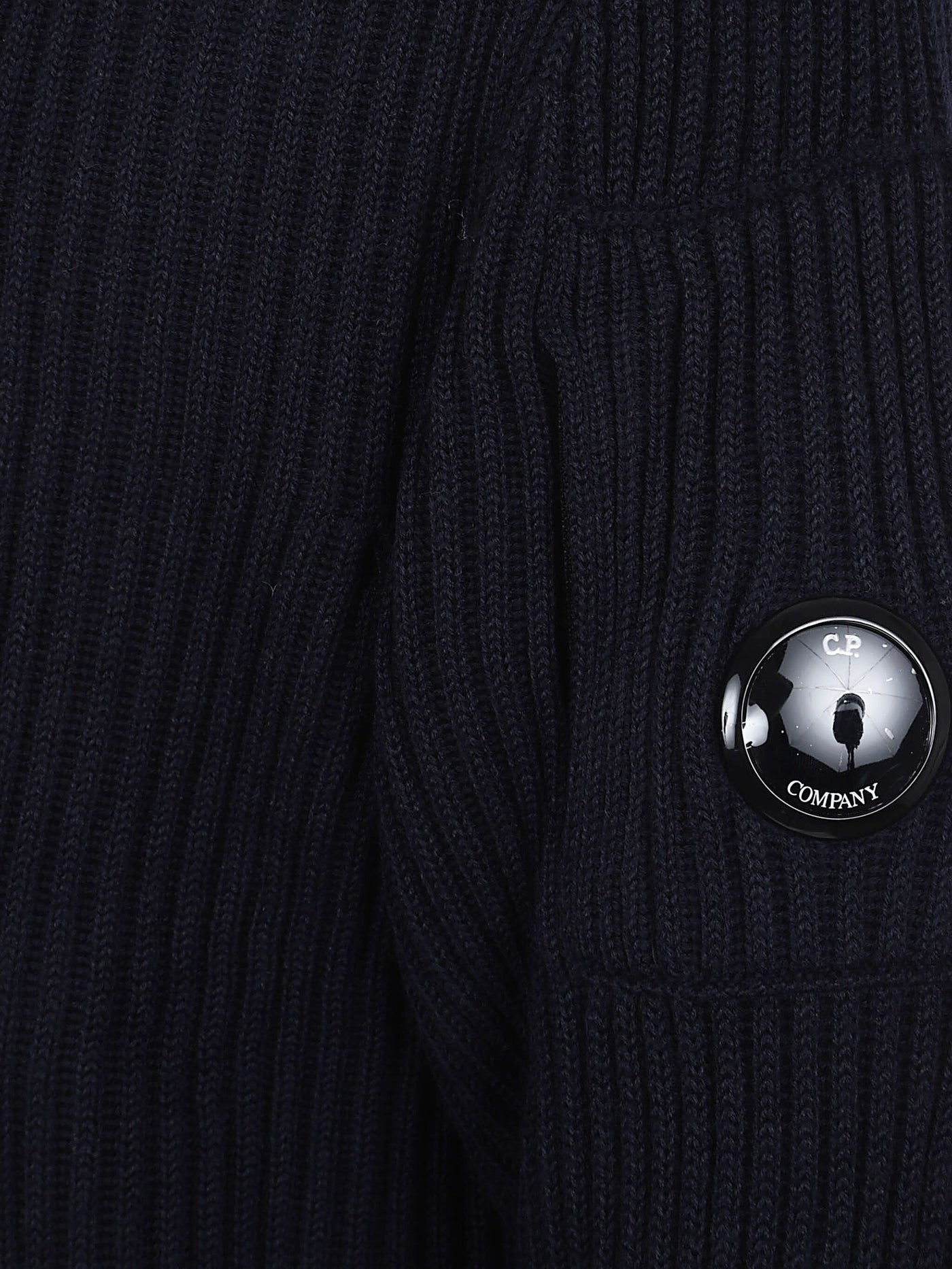 CP COMPANY - Col roulé côtelé bleu Marine
