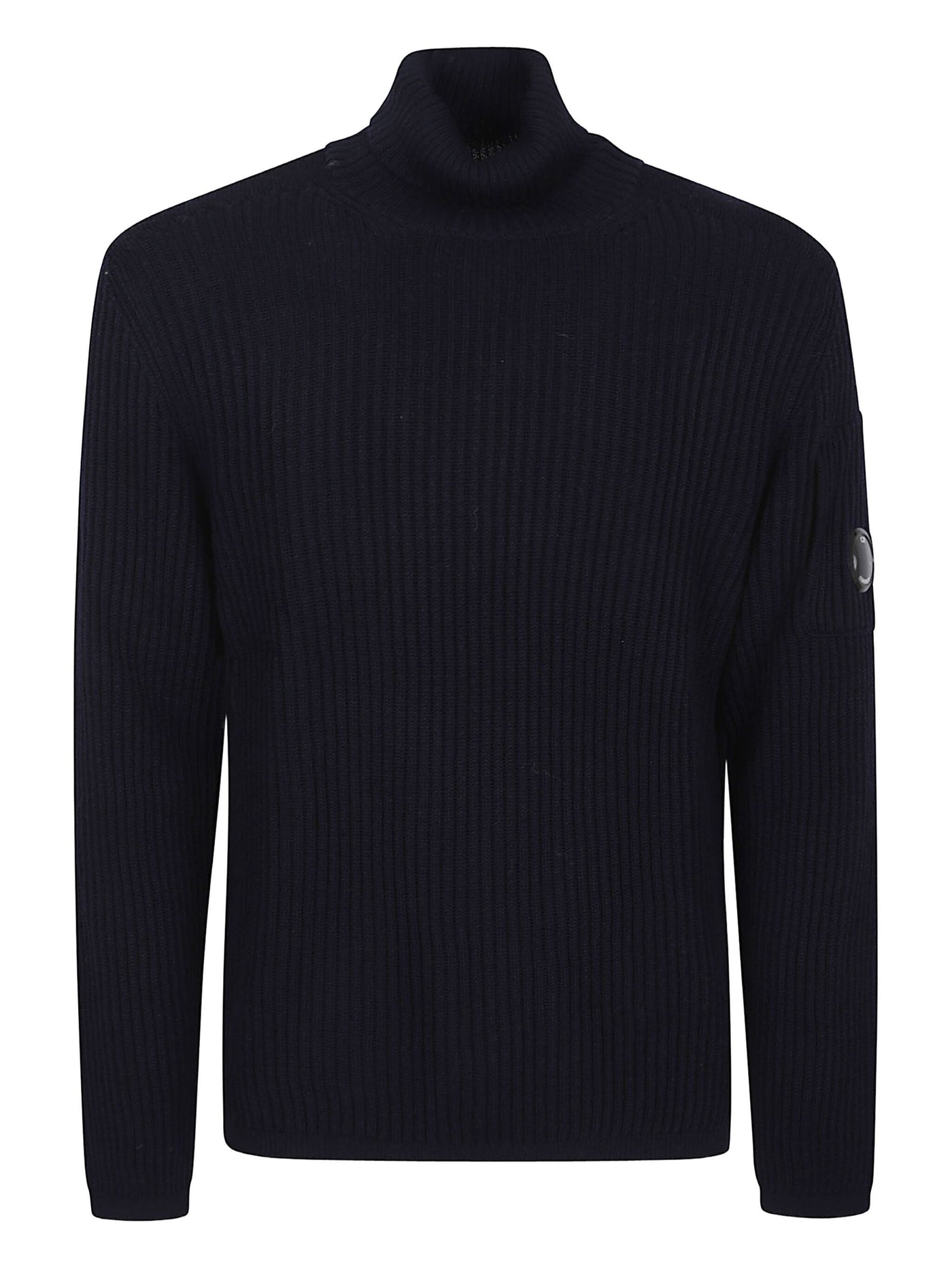 CP COMPANY - Col roulé côtelé bleu Marine