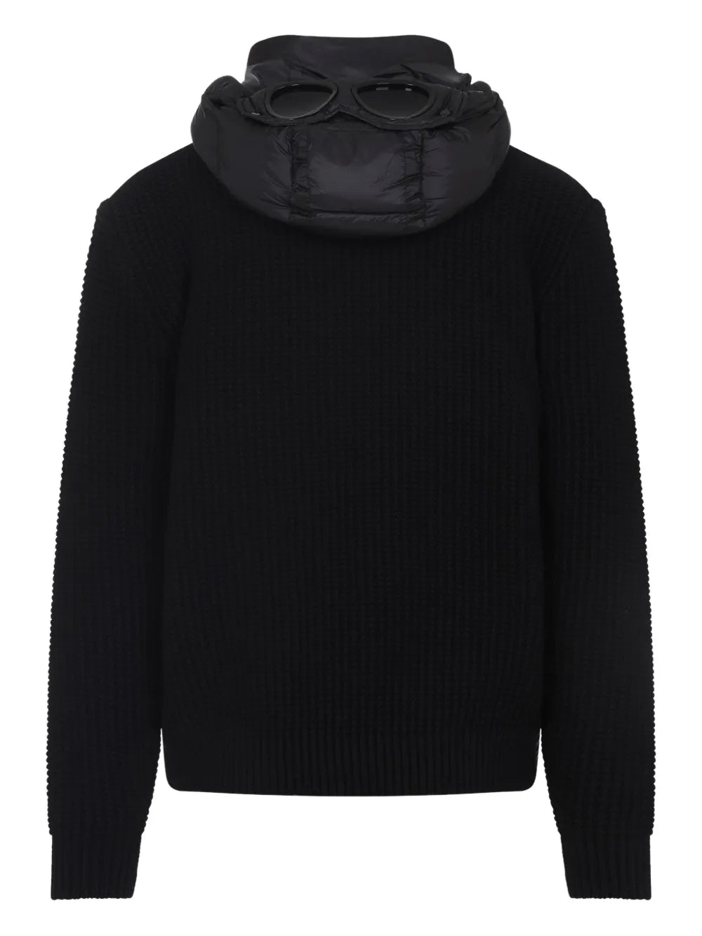 C.P. COMPANY - Gilet bi-matière à capuche détachable noir