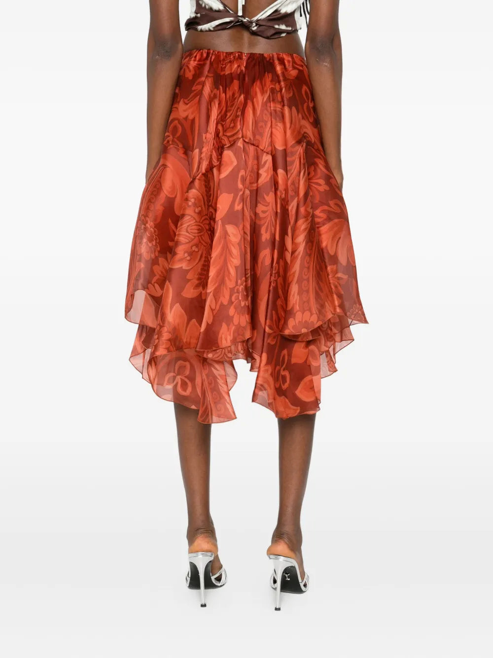 ETRO - jupe volantée à fleurs