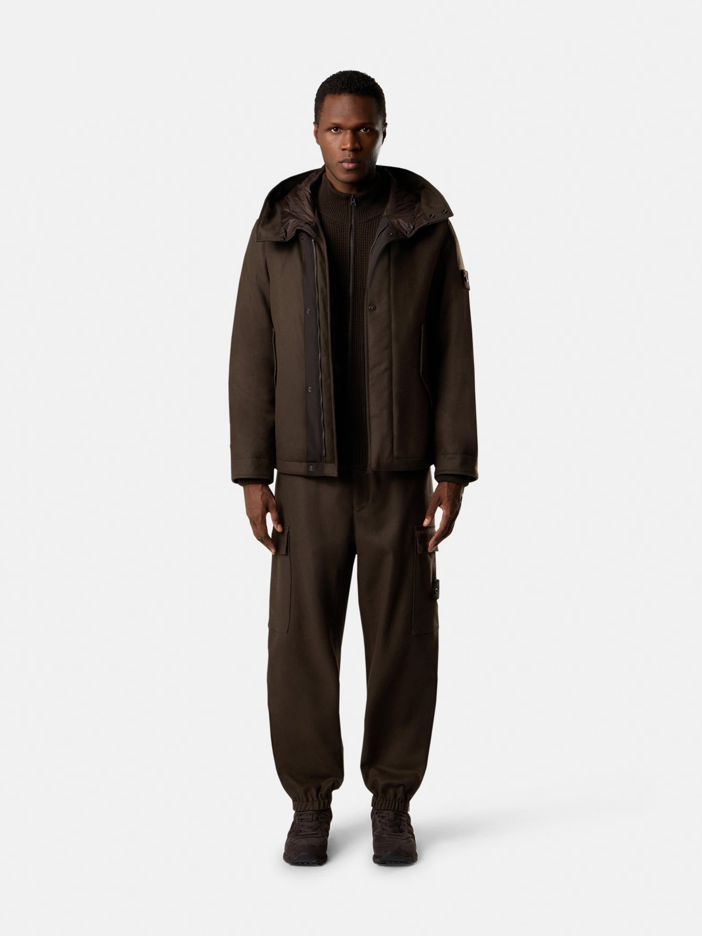 STONE ISLAND GHOST - Doudoune en laine Chocolat