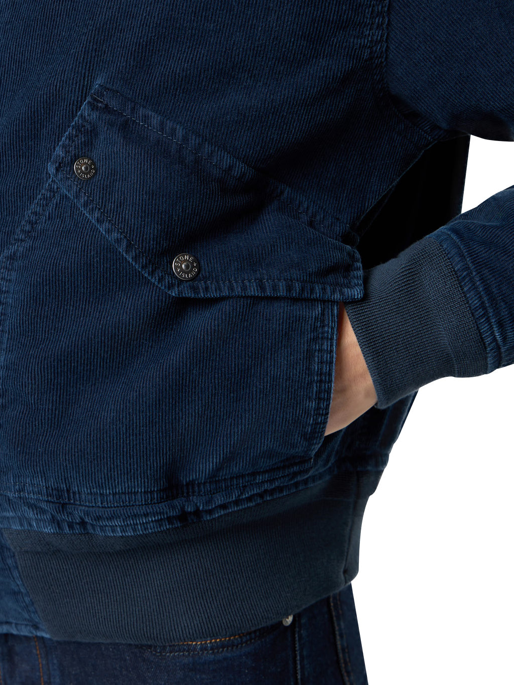 STONE ISLAND - Bomber Indigo Micro Corduroy - Denim research