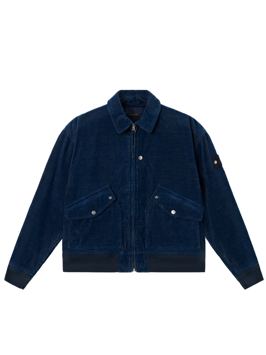 STONE ISLAND - Bomber Indigo Micro Corduroy - Denim research