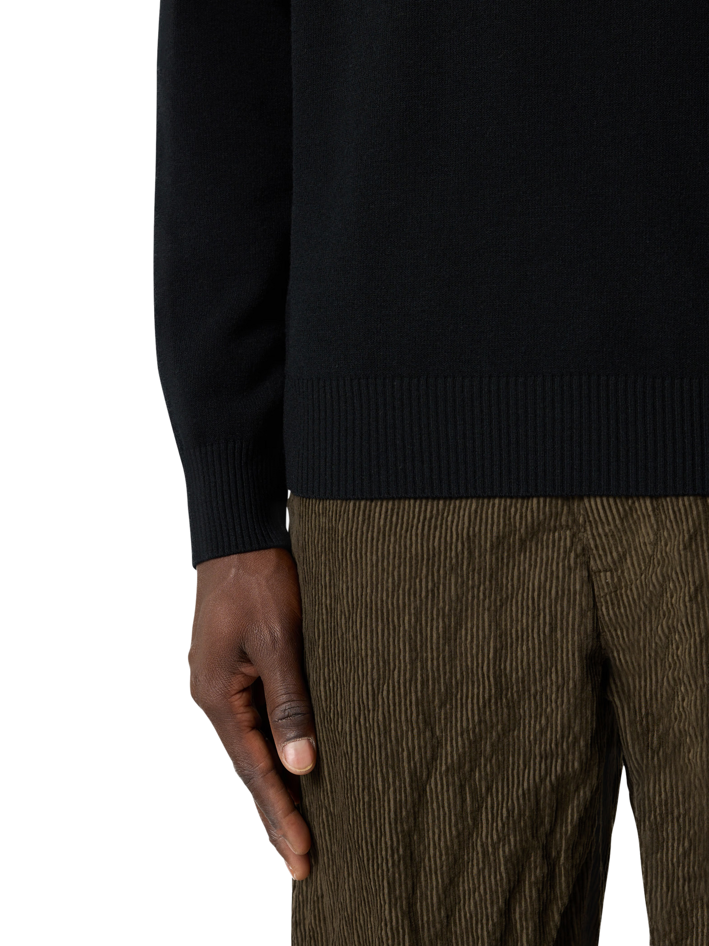 STONE ISLAND - Pull en maille revers Noir
