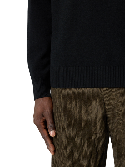 STONE ISLAND - Pull en maille revers Noir