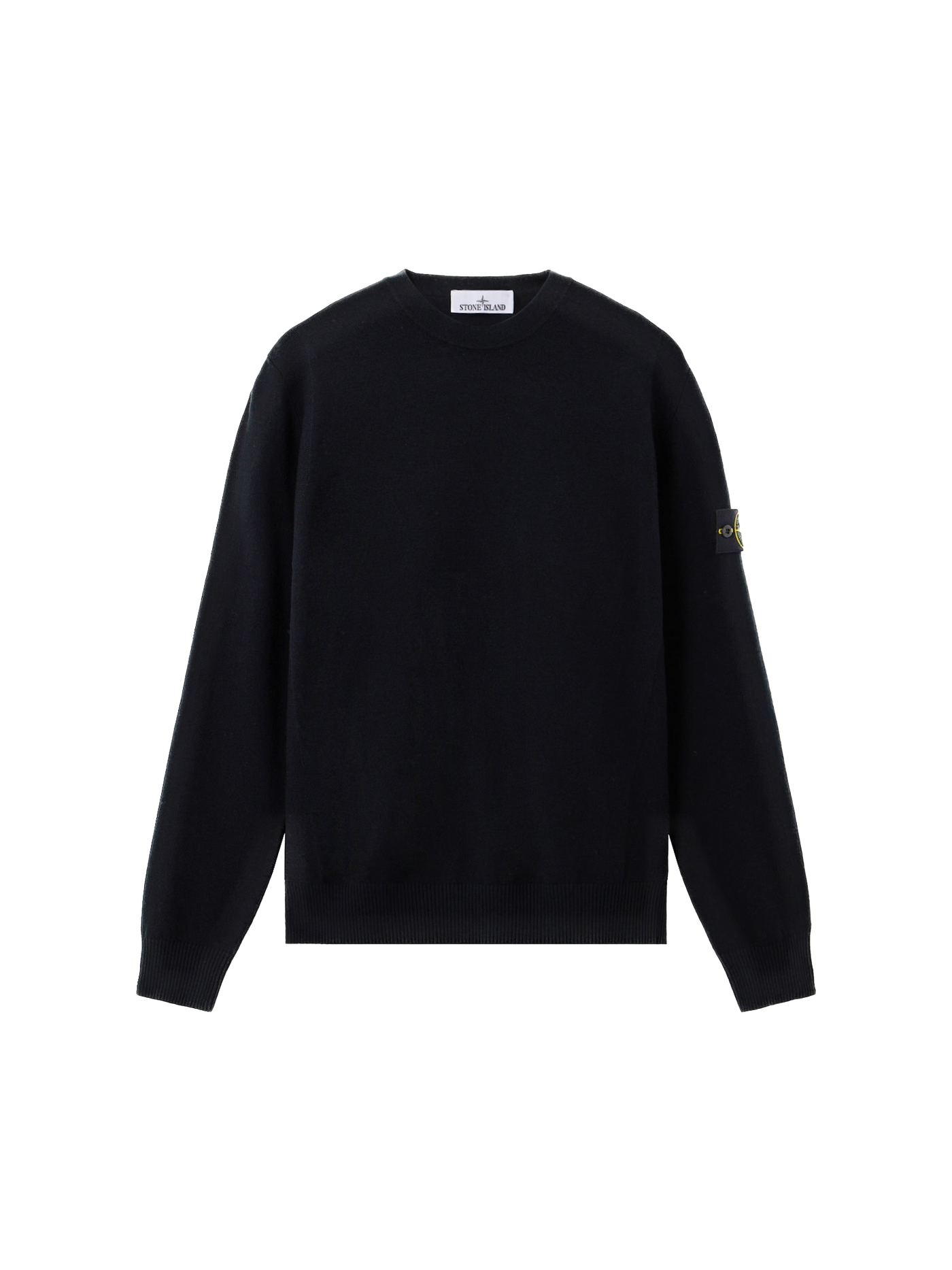 STONE ISLAND - Pull en maille revers Noir