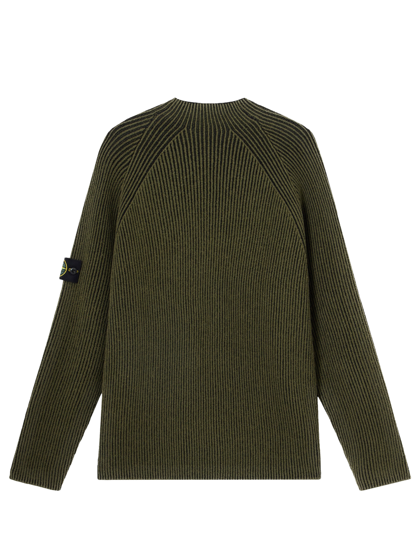 STONE ISLAND - Pull à col fluide avec laine côtelée vanisée
