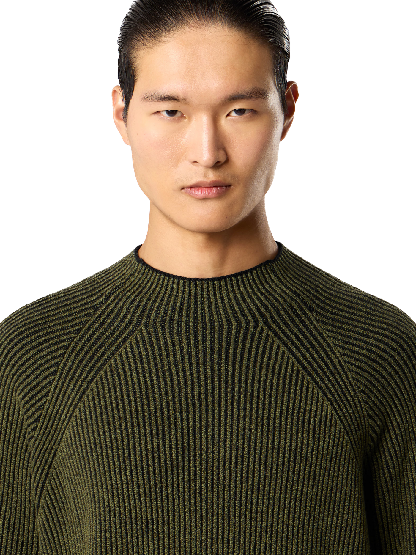 STONE ISLAND - Pull à col fluide avec laine côtelée vanisée