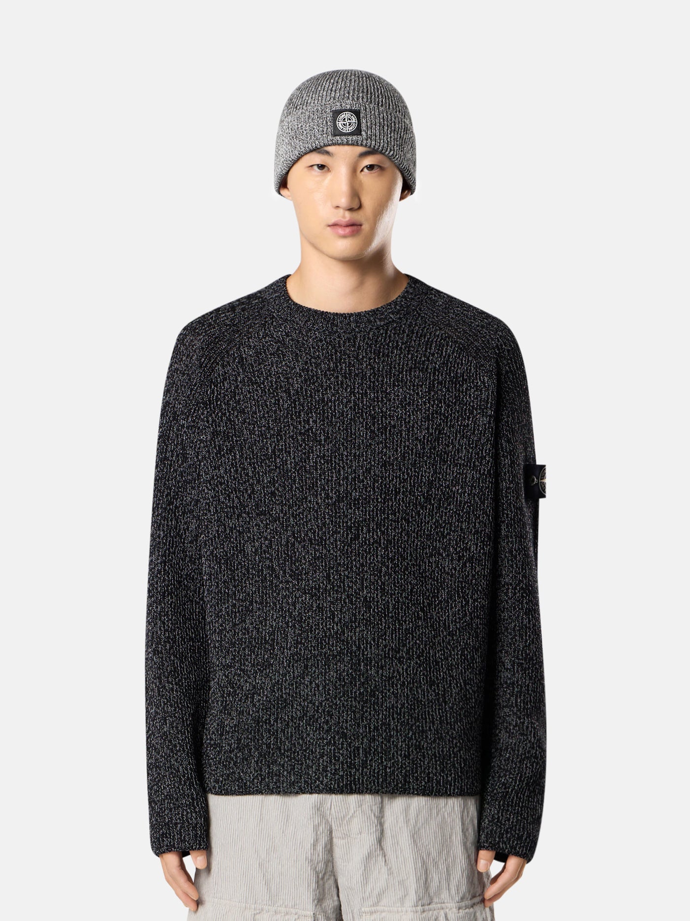 STONE ISLAND - Pull en maille réfléchissante