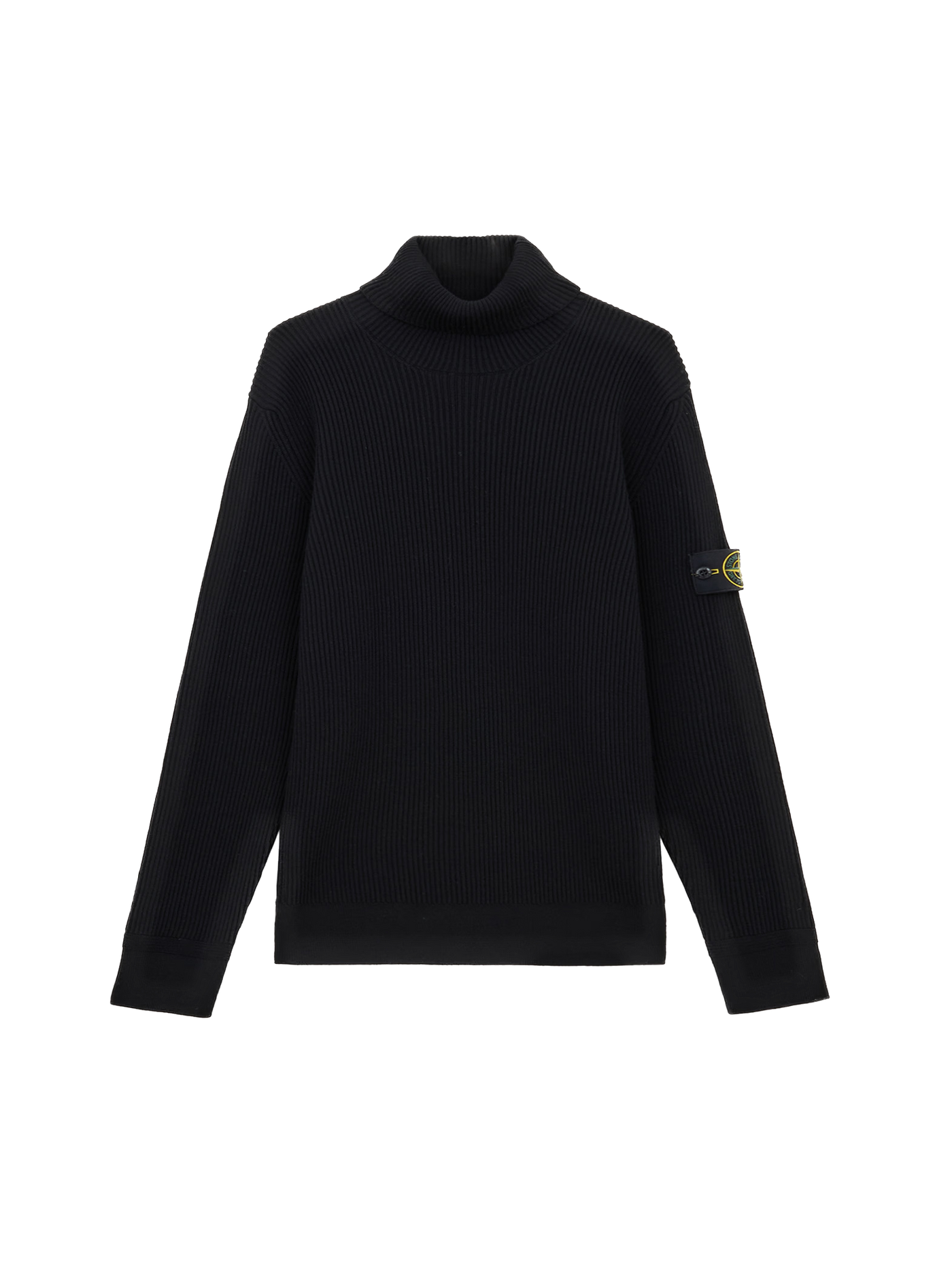 STONE ISLAND - Pull à col roulé avec finitions finement côtelées