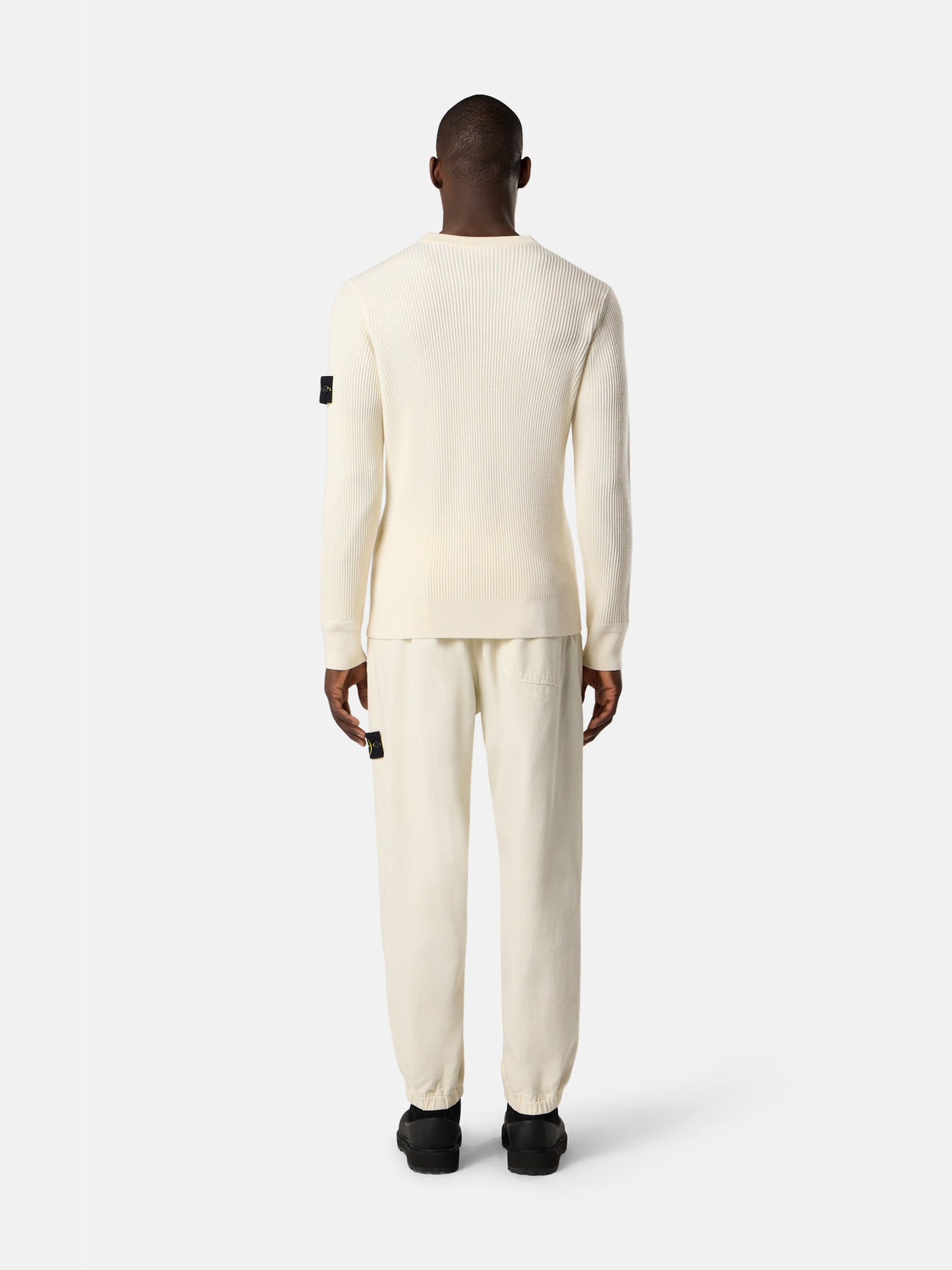 STONE ISLAND - Pull en laine blanc cassé