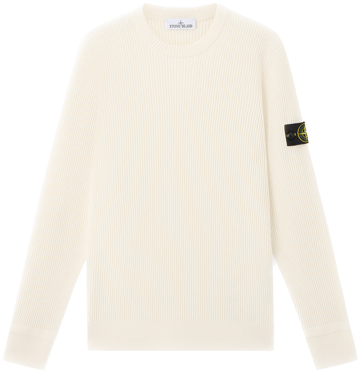 STONE ISLAND - Pull en laine blanc cassé