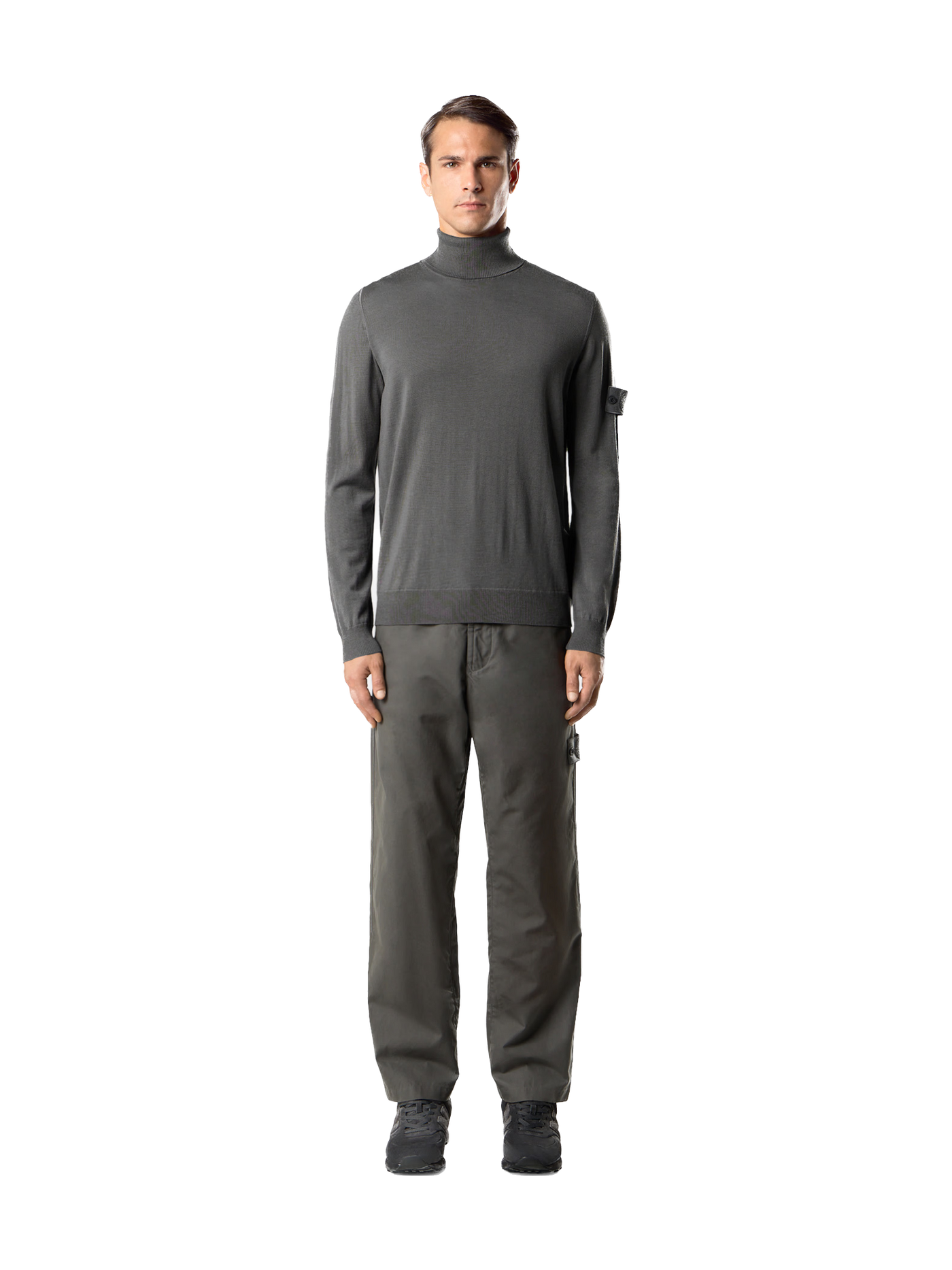 STONE ISLAND GHOST - Pull à col roulé avec finitions côtelées