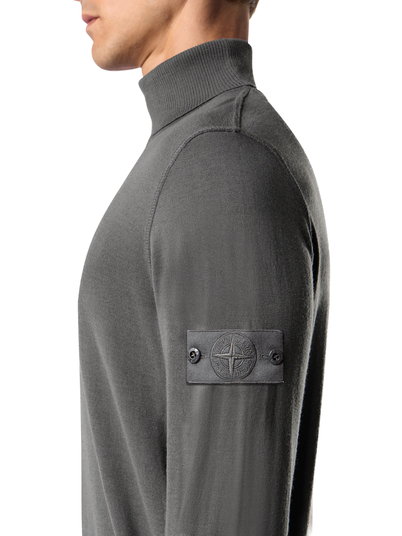 STONE ISLAND GHOST - Pull à col roulé avec finitions côtelées