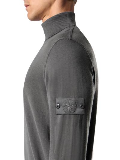 STONE ISLAND GHOST - Pull à col roulé avec finitions côtelées