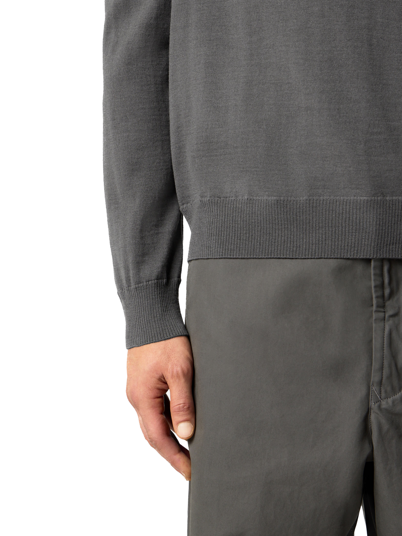 STONE ISLAND GHOST - Pull à col roulé avec finitions côtelées