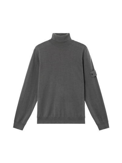 STONE ISLAND GHOST - Pull à col roulé avec finitions côtelées