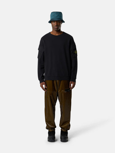 STONE ISLAND - Crewneck à poches latérales noir