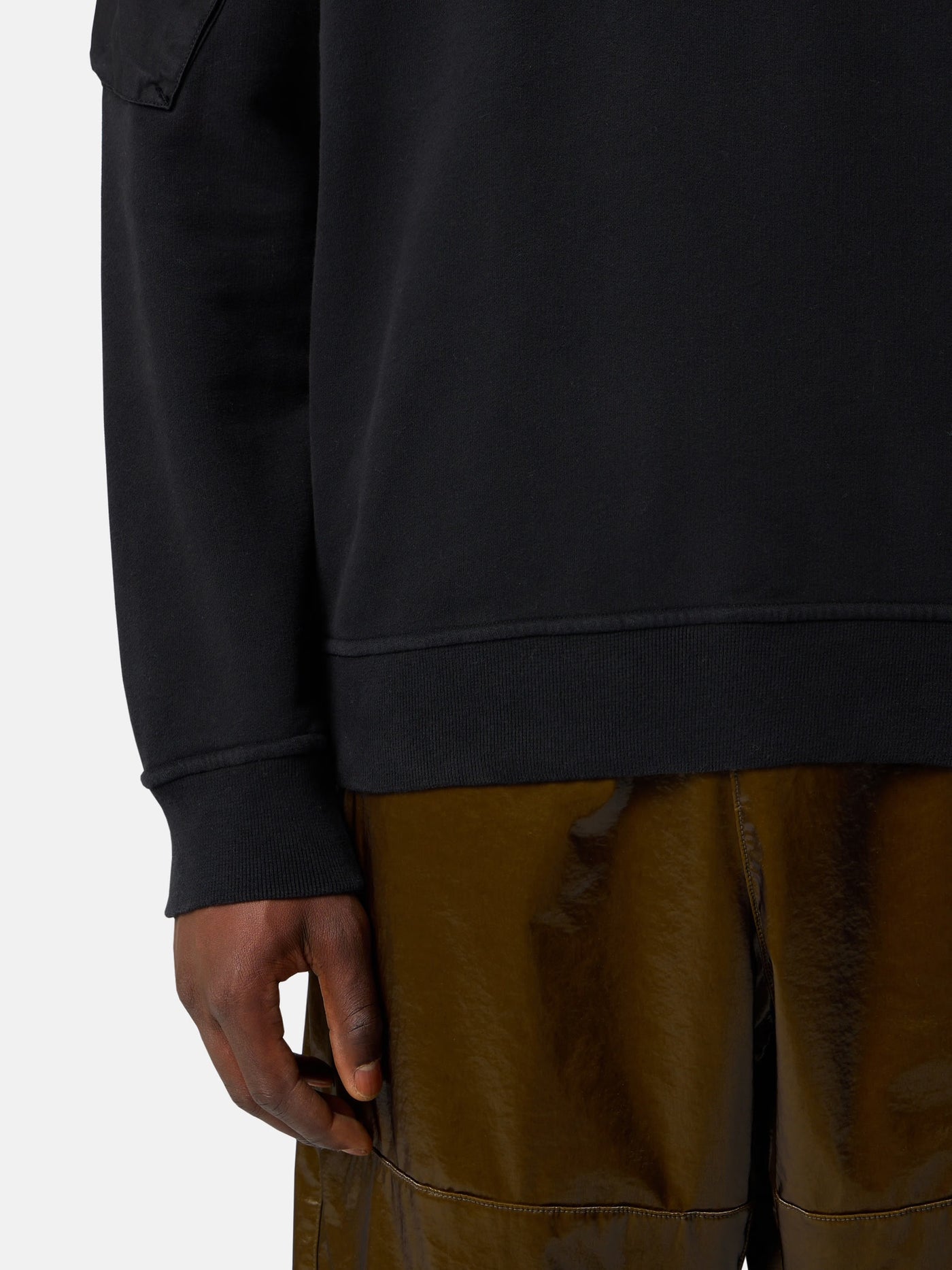 STONE ISLAND - Crewneck à poches latérales noir