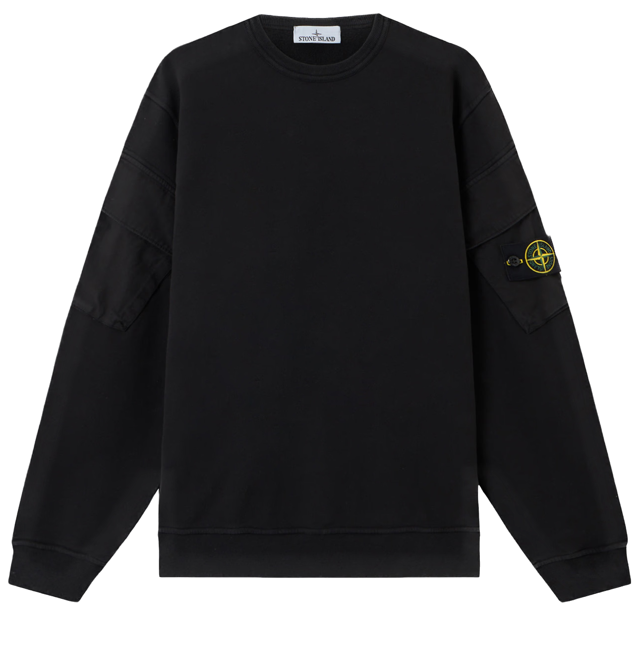 STONE ISLAND - Crewneck à poches latérales noir