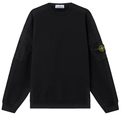 STONE ISLAND - Crewneck à poches latérales noir