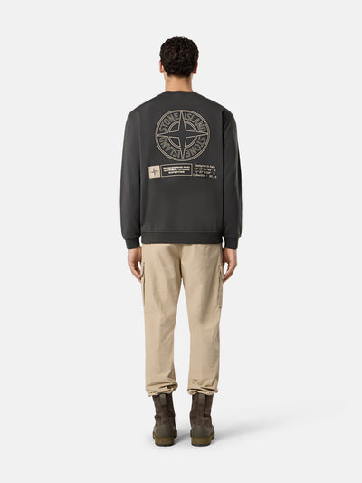 STONE ISLAND - Crewneck gris à imprimé