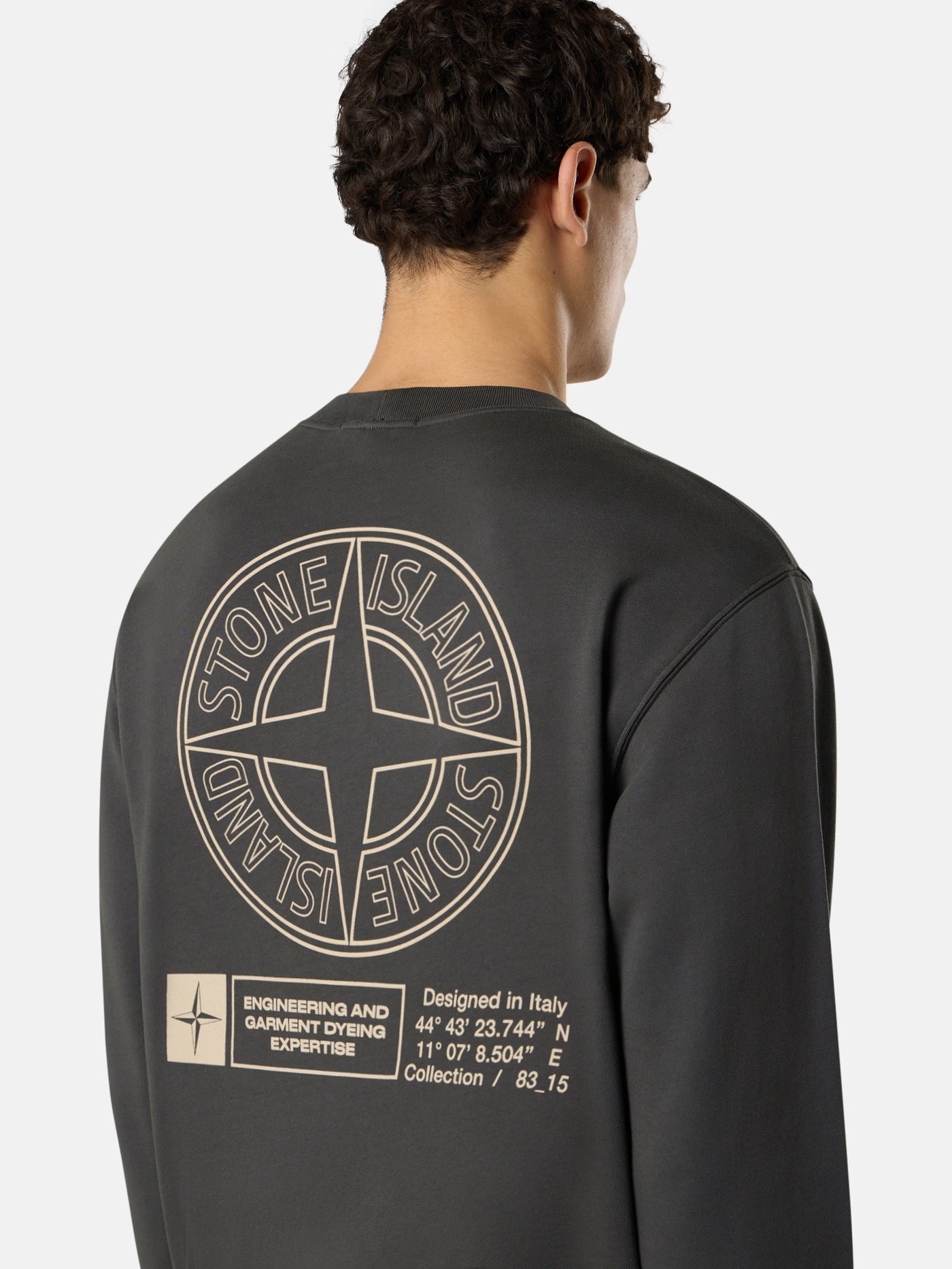 STONE ISLAND - Crewneck gris à imprimé