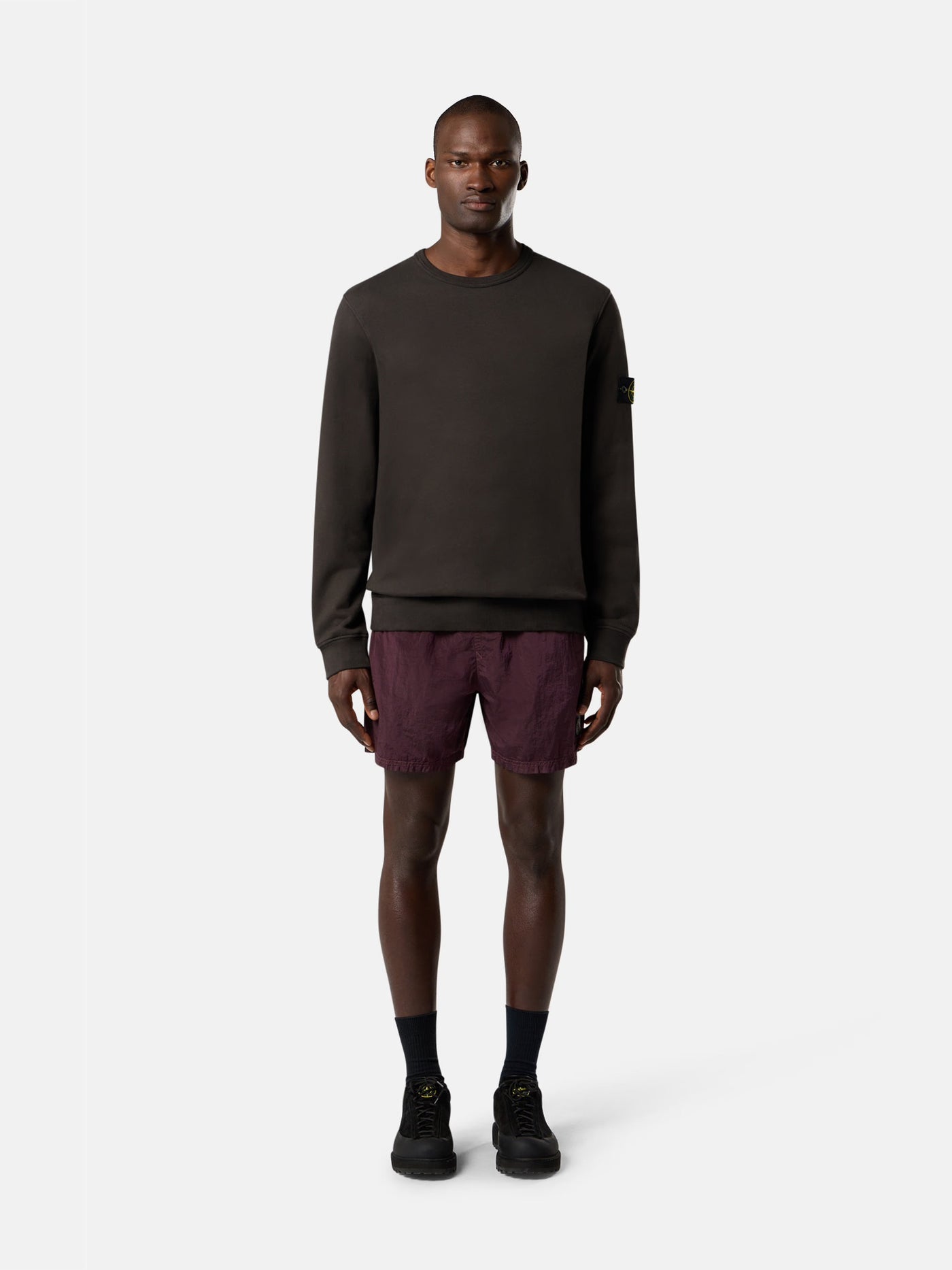 STONE ISLAND - Sweat-shirt ras-du-cou coupe regular avec insertions côtelées
