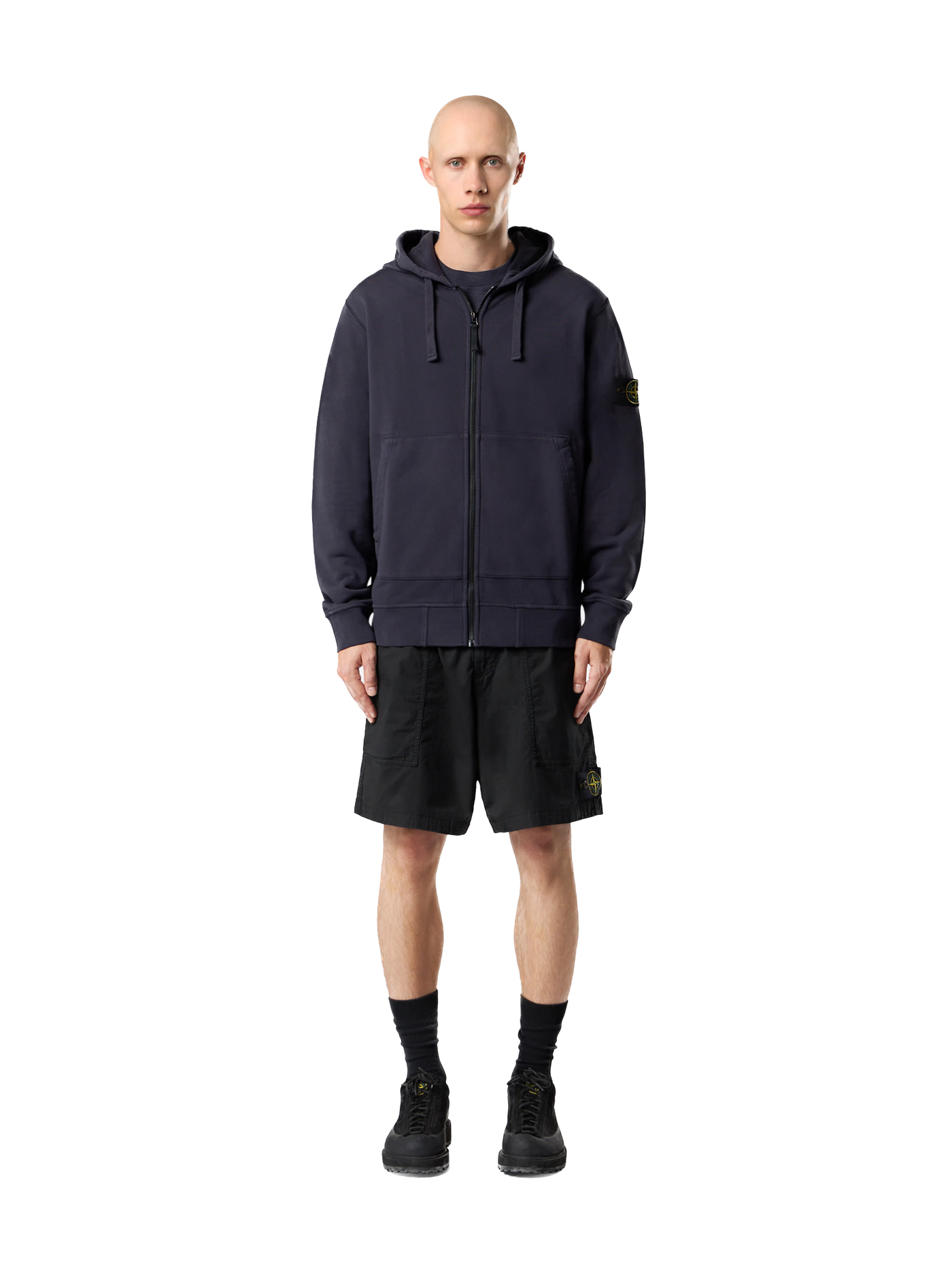 STONE ISLAND - Sweat-shirt zippé Bleu marine