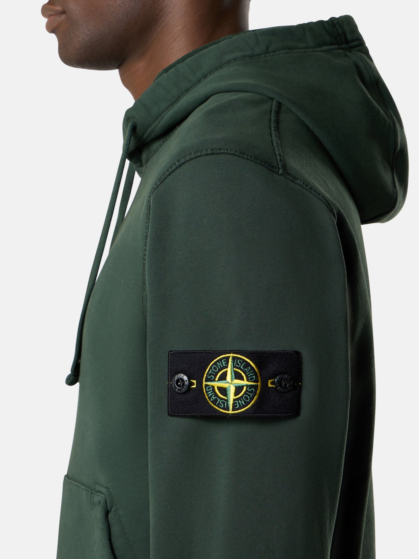 STONE ISLAND - Sweat-shirt à capuche vert juniper