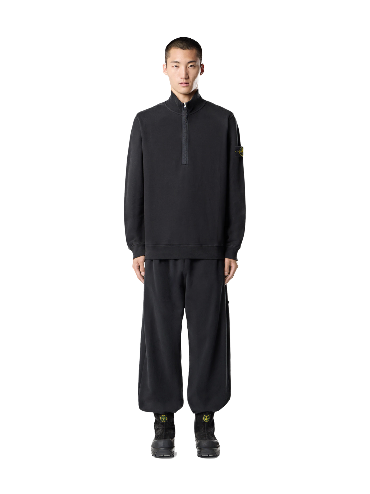 STONE ISLAND - Half-zip noir