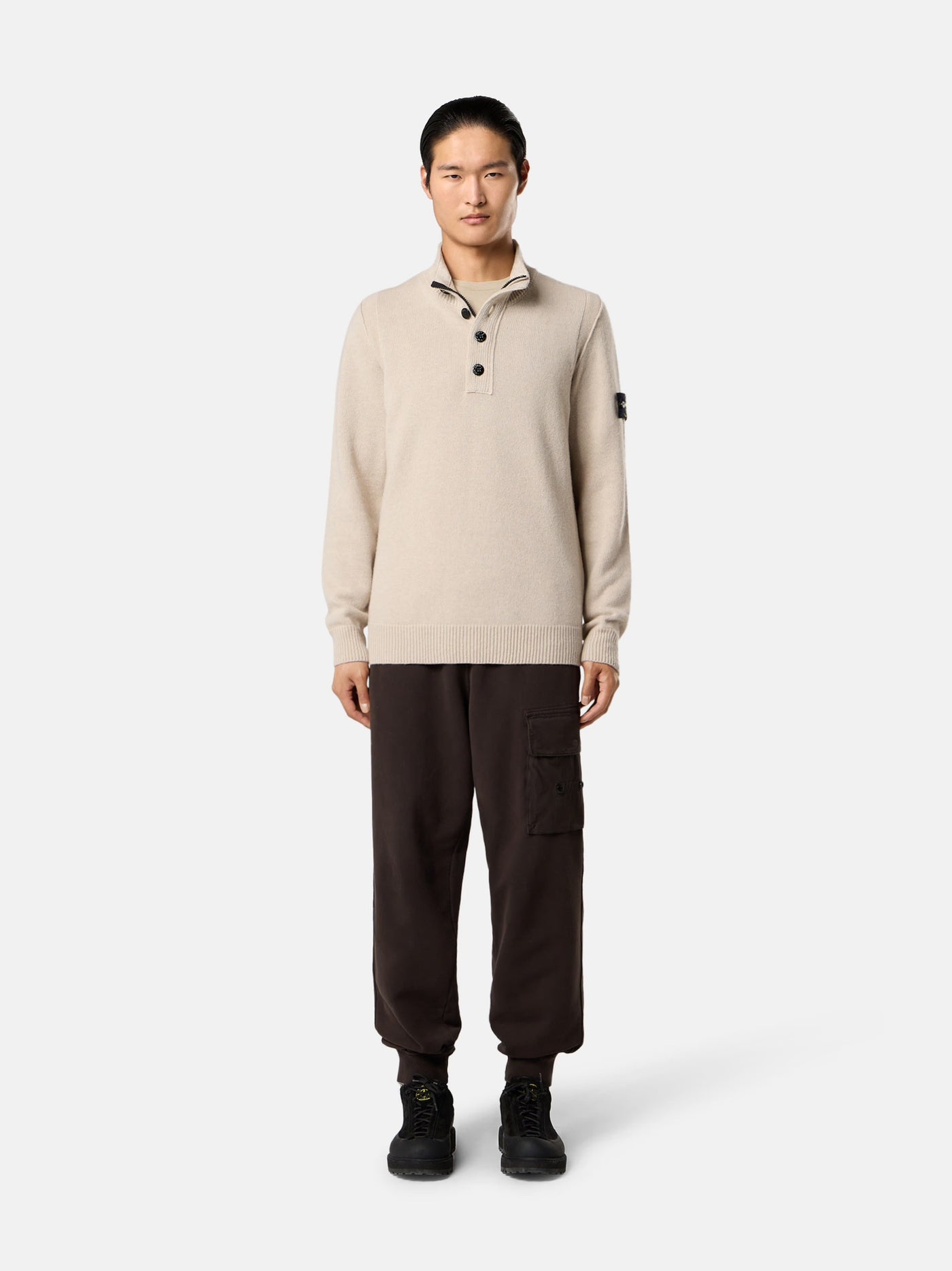 STONE ISLAND - Bas de survêtement régular gris plomb