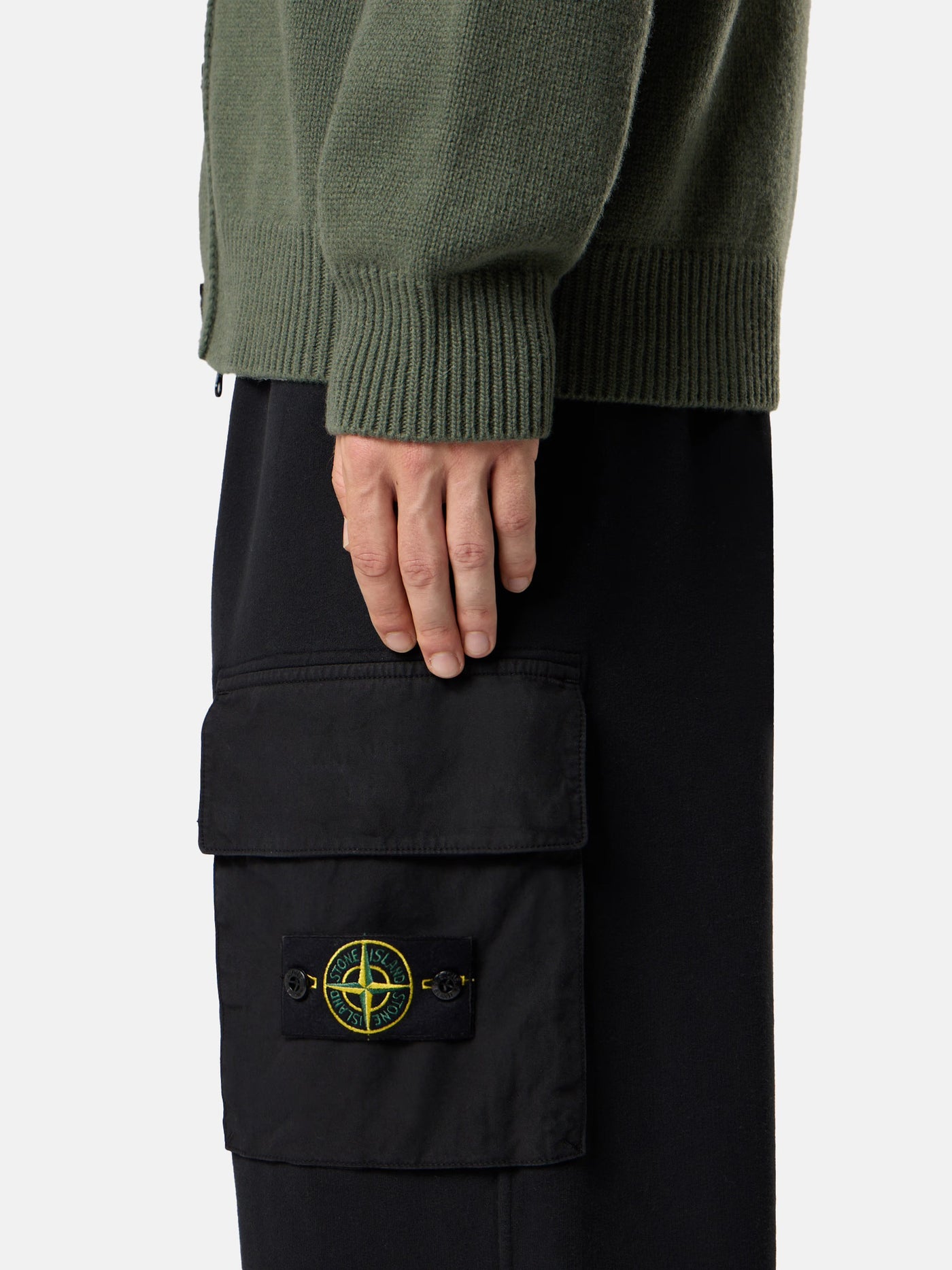 STONE ISLAND - Bas de survêtement régular noir