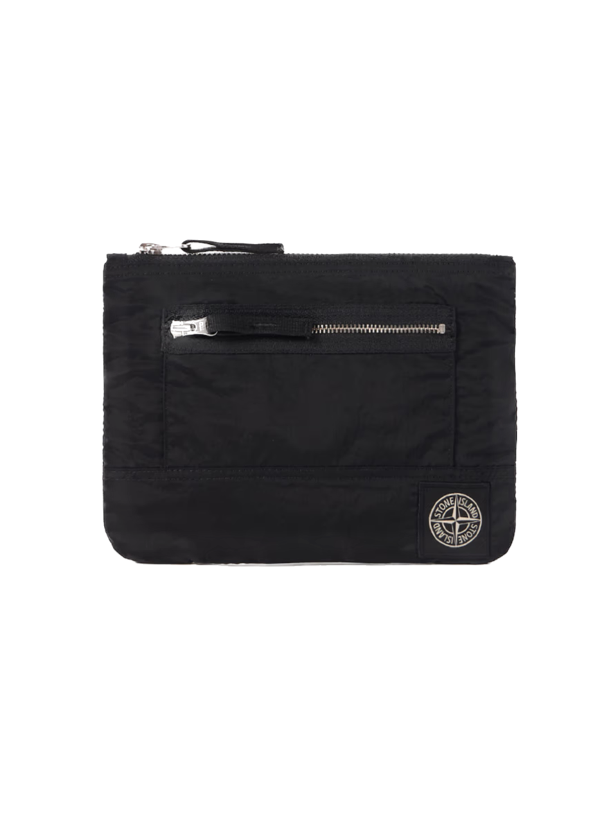 STONE ISLAND - Pochette zippée avec doublure en ripstop