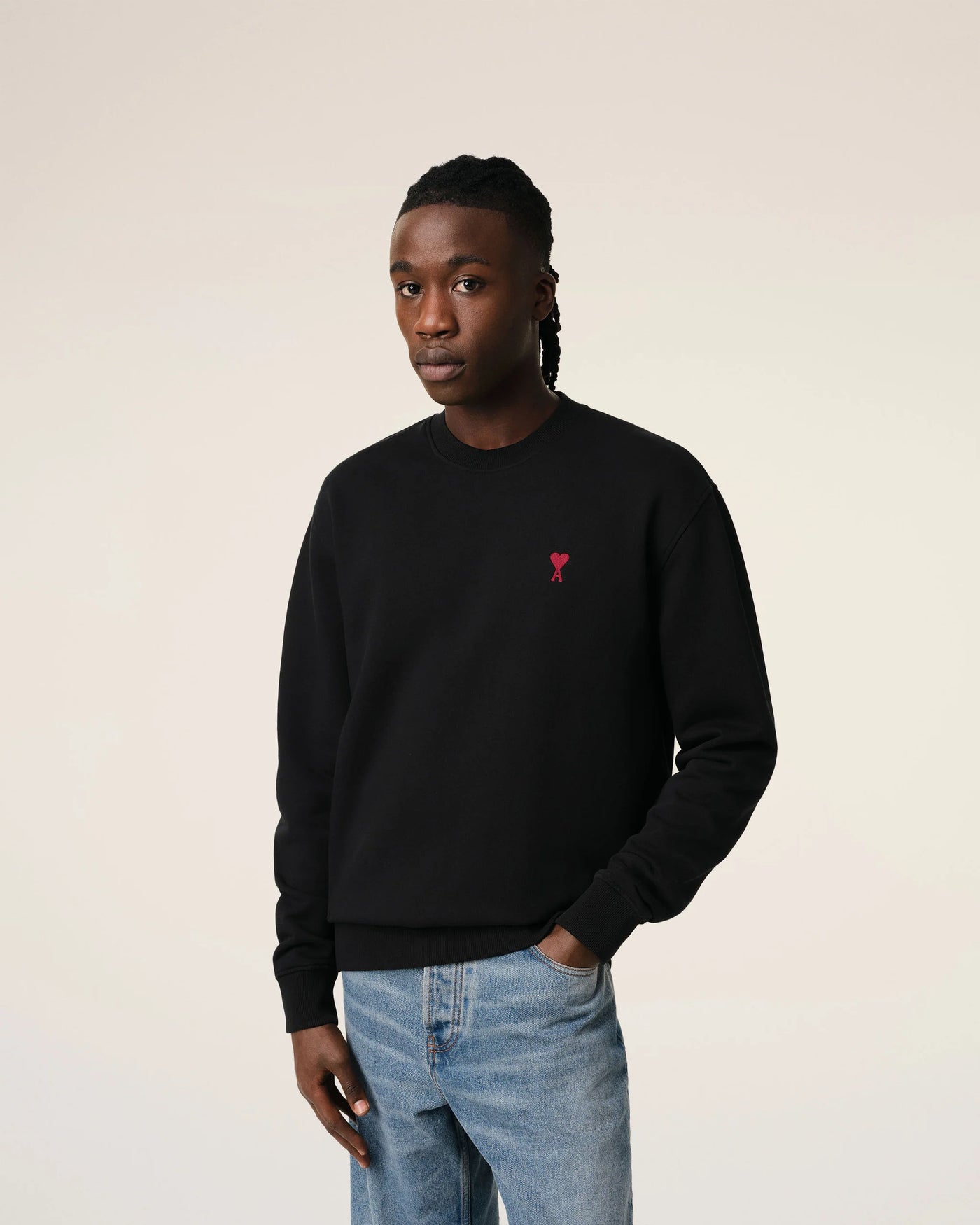 AMI PARIS - Sweatshirt Noir Ami de Coeur En Coton