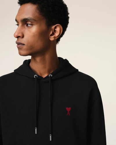 AMI PARIS - Hoodie Noir Ami de Coeur En Coton