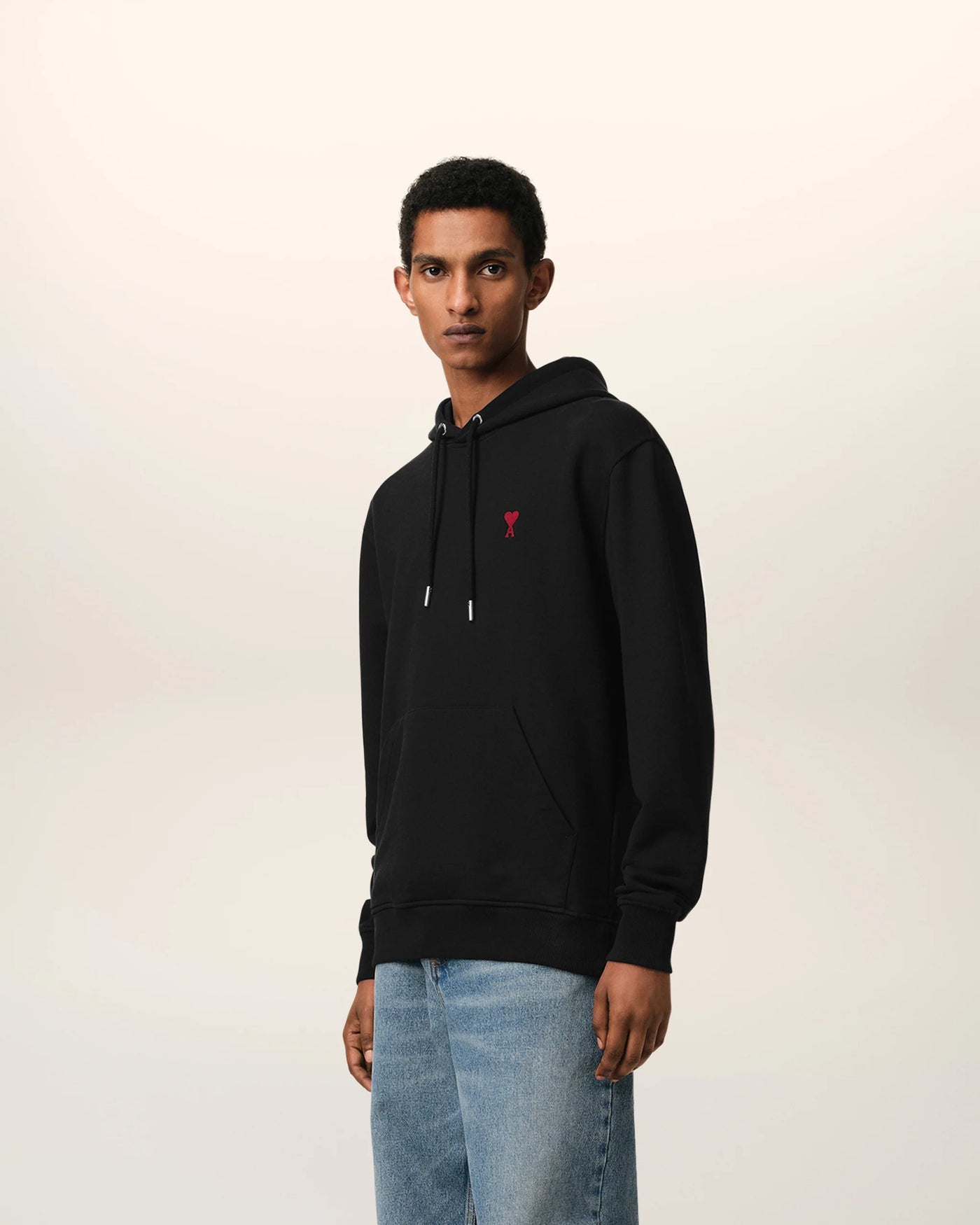AMI PARIS - Hoodie Noir Ami de Coeur En Coton