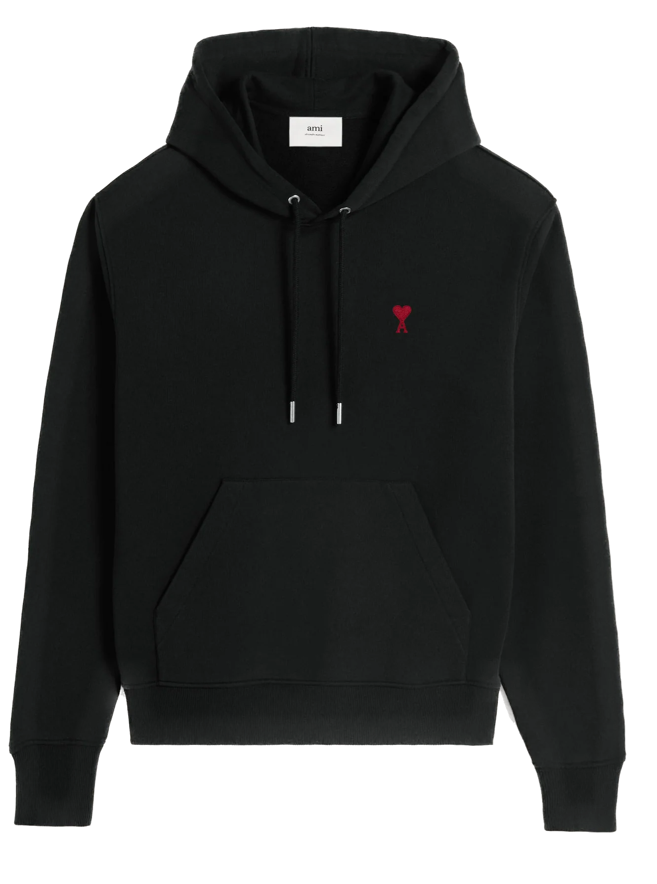 AMI PARIS - Hoodie Noir Ami de Coeur En Coton