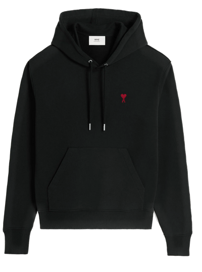 AMI PARIS - Hoodie Noir Ami de Coeur En Coton