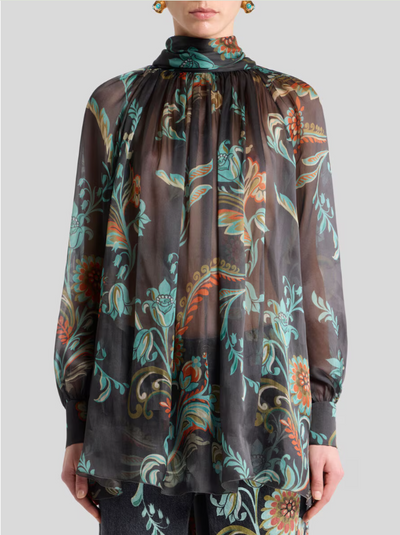 ETRO - Blouse en soie à motif jonquilles
