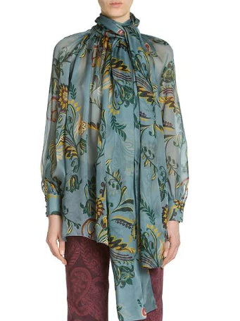 ÉTRO - Blouse en soie à motif jonquilles