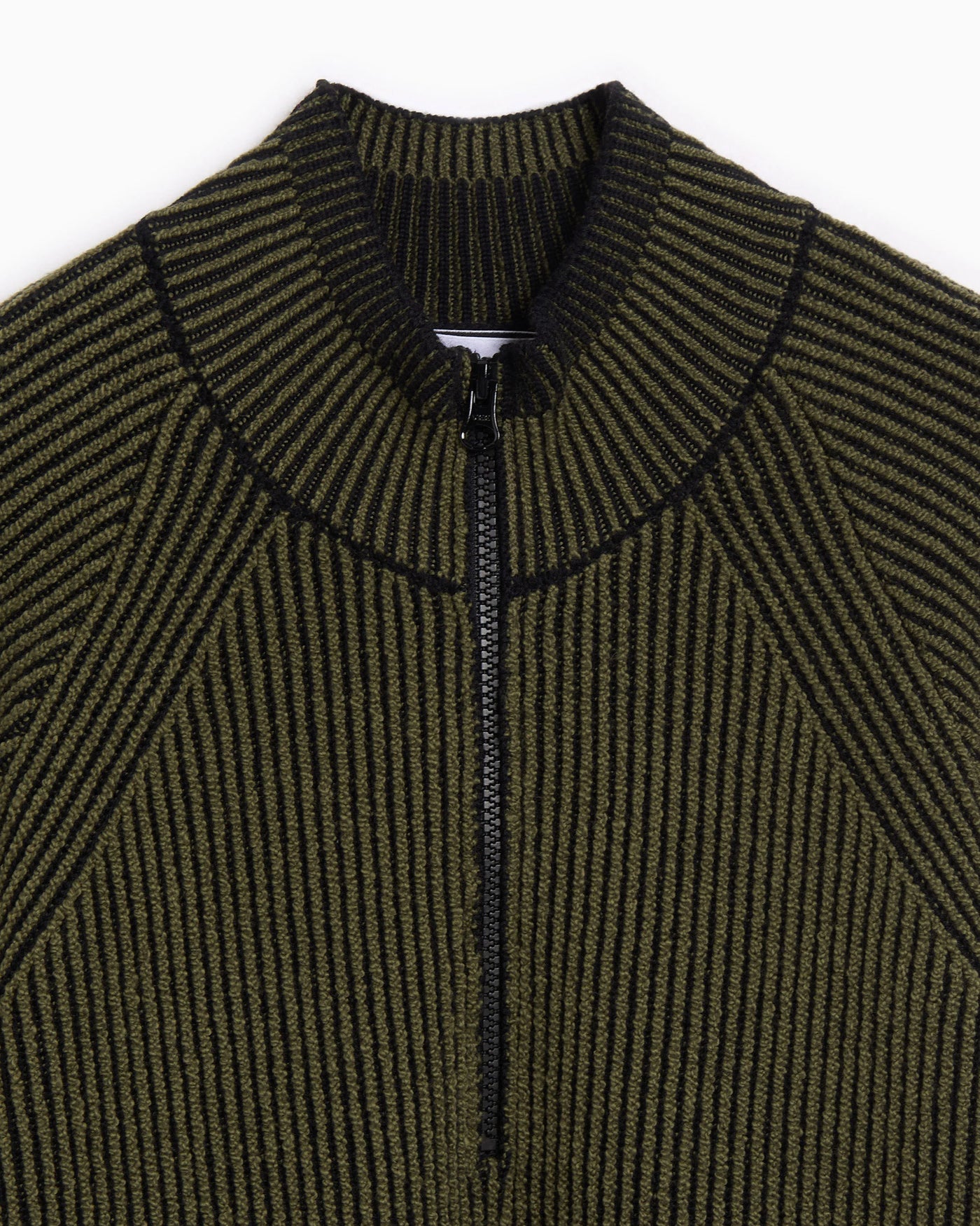 STONE ISLAND - Maille zippée vert militaire