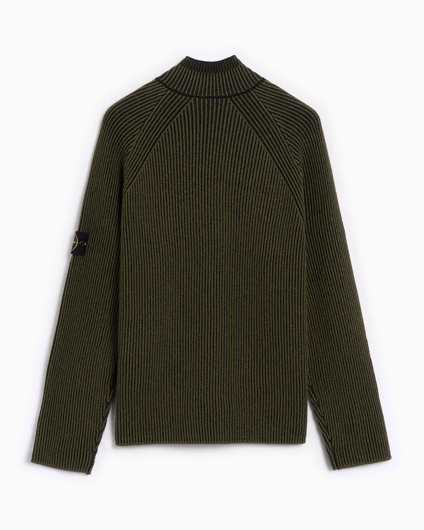 STONE ISLAND - Maille zippée vert militaire